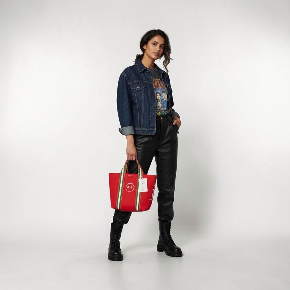 Anya Hindmarch Universal Bag Small Red City’Super Reusable Tote NWT HK Exclusive